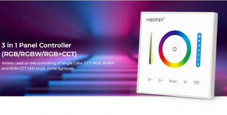 Controller Mi-Light P3 MiBoxer LED Panou alb de perete 2 în 1 Benzi LED dimabil RGB/RGBW/RGB+CCT, IC cu ecran tactil capacitiv de înaltă precizie [3]