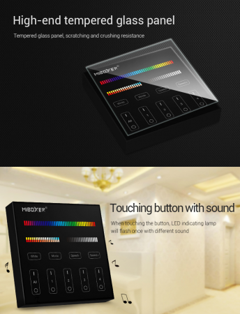 Controller negru Mi-Light B4B MiBoxer Group Control telecomanda de perete,DIM+RGB+CCT [4]