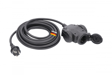 Prelungitoare casnice - Cordon prelungitor cu bloc 3 prize din cauciuc pentru santier 10 metri 3G2.5 H07RN-F 230V 16A IP44