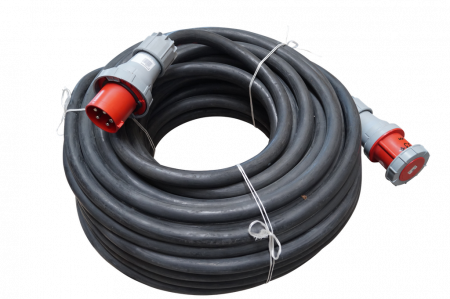 Cordon prelungitor trifazic de mare putere 125A aprox. 86kw cablu H07RN-F 50 metri 5G35 cu izolatie din cauciuc in executie grea IP67 [2]