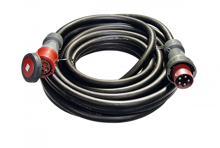 Prelungitoare industriale - Cordon prelungitor trifazic de mare putere 125A aprox. 86kw cablu H07RN-F 50 metri 5G35 cu izolatie din cauciuc in executie grea IP67
