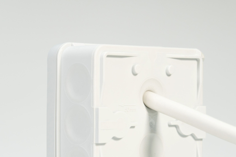 Cutie de joncțiune albă E113WS din PE, 85x85x40mm, IP54, fără halogeni cu 15 insertii de 2,5 mm² [4]