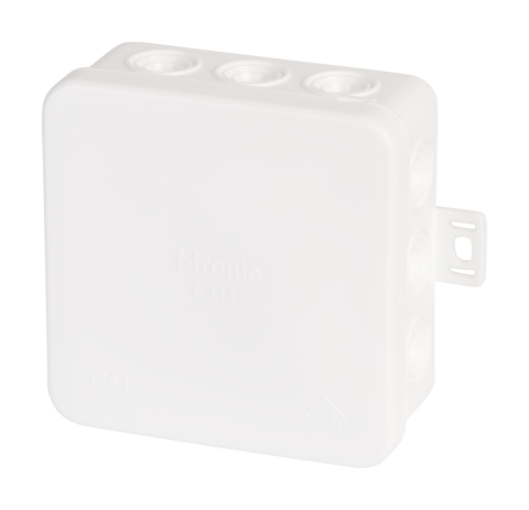 Accesorii electrice - Cutie de joncțiune albă E113WS din PE, 85x85x40mm, IP54, fără halogeni cu 15 insertii de 2,5 mm²