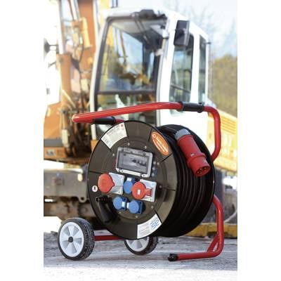 Derulator cablu 30m 5G6 Mamuth prelungitor pe tambur H07RN-F cu 2 prize CEE 400 V, 16 A, 5 poli, 1 priza 1x CEE 400 V, 32 A, 5 poli si 3 prize monofazice schuko IP44 [7]