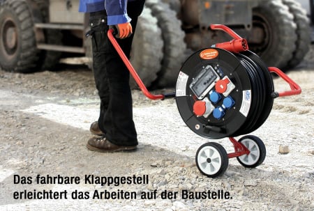 Derulator cablu 30m 5G6 Mamuth prelungitor pe tambur H07RN-F cu 2 prize CEE 400 V, 16 A, 5 poli, 1 priza 1x CEE 400 V, 32 A, 5 poli si 3 prize monofazice schuko IP44 [5]