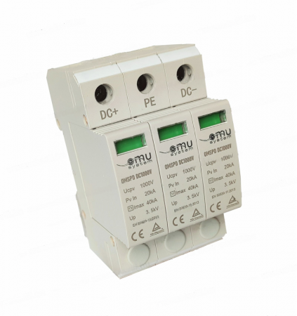 Aparataj tablouri electrice - Descarcator de supratensiune DC1000V tip II Imax=40kA 3P