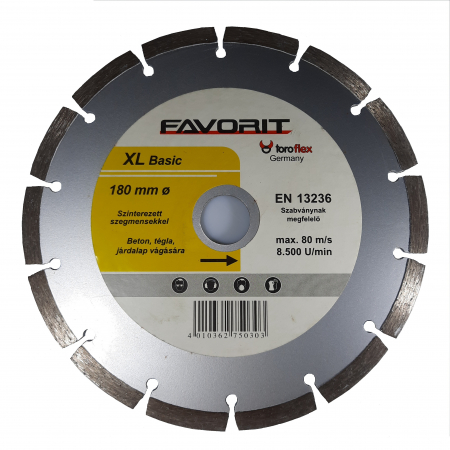 Accesorii electrice - Disc diamant pentru polizare/slefuire, Toroflex, Gri, 180x22.2 mm