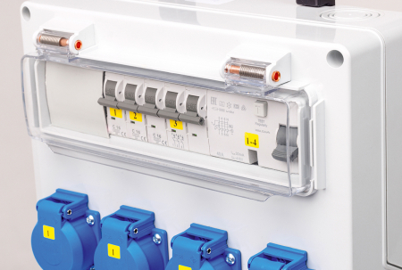 Distribuitor de curent FIXO cu 1 priza 3P+N+E 16A 1 priza 3P+N+E 32A 4 prize schuko 16A IP44 organizare de santier [2]