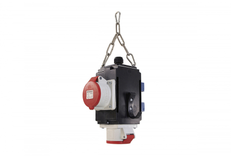 Distribuitoare de curent - Distribuitor de energie suspendat 2 prize trifazice 400V 5 poli 16A IP44 si cu 2 prize monofazice schuko 16A IP44