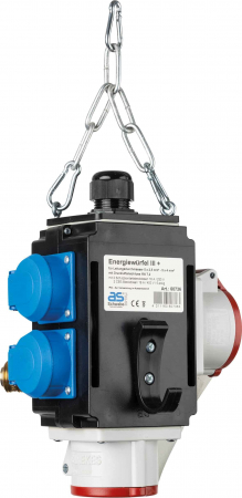 Distribuitor de energie suspendat 2 prize trifazice 400V 5 poli 16A IP44 si cu 2 prize monofazice schuko 16A IP44 cu conexiune la aer comprimat [1]