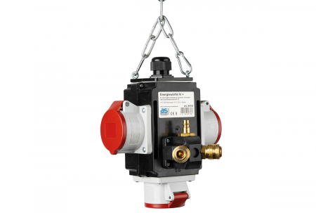 Distribuitoare de curent - Distribuitor de energie suspendat cu 3 prize trifazice 400V 5 poli 16A IP44 cu conexiune la aer comprimat