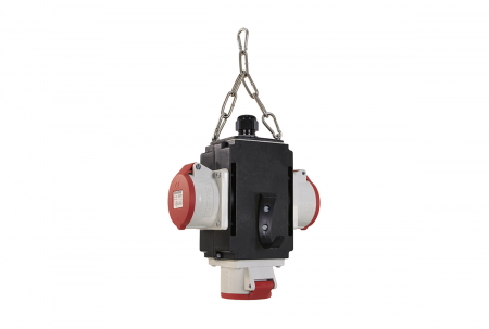 Distribuitor de energie suspendat cu 3 prize trifazice 400V 5 poli 16A IP44 cu conexiune la aer comprimat [1]