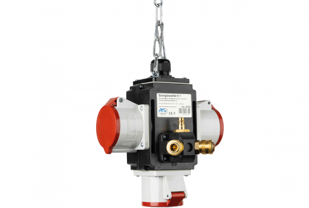 Distribuitoare de curent - Distribuitor de energie suspendat cu 3 prize trifazice 400V 5 poli 32A IP44 cu conexiune la aer comprimat