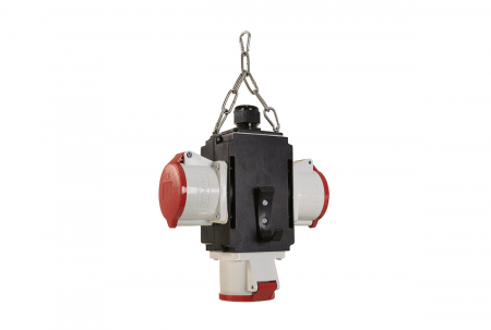Distribuitor de energie suspendat cu 3 prize trifazice 400V 5 poli 32A IP44 cu conexiune la aer comprimat [1]