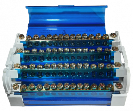 Distribuitor conexiuni 4 poli 125A 500V 132x51x88mm prindere pe sina DIN [2]