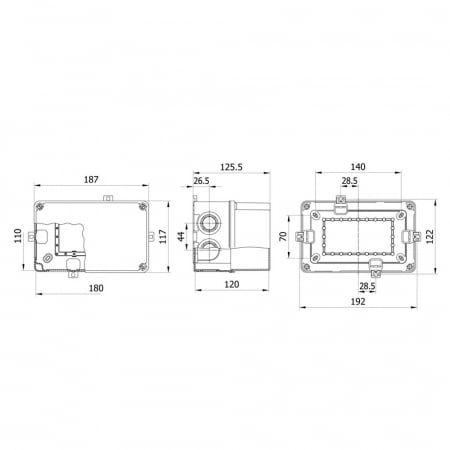 Doza 180x110x120mm de ramificatie din plastic adanca ABS  IP67 IK06 [1]