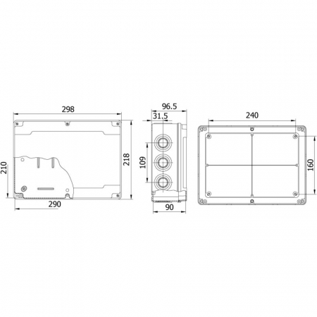 Doza ABS distributie cutie jonctiune 290x210x90 mm transparenta IP67 [1]