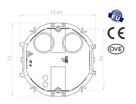 Doza de aparataj prize si intrerupatoare, conectabila tip fagure 73x72mm adancime 45mm fara halogen [2]