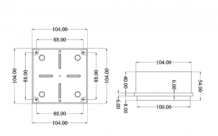 Doza aplicata patrata 100x100x50mm IP56 pentru distributie jonctiune ABS rezistenta UV fara presetupe margini netede [1]