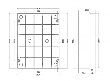 Doza aplicata patrata 380x300x120mm IP56 pentru distributie jonctiune ABS rezistenta UV fara presetupe margini netede [1]