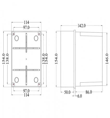 Doza aplicata transparenta 150x110x140mm IP56 inalta pentru distributie jonctiune ABS rezistenta UV fara presetupe margini netede [1]