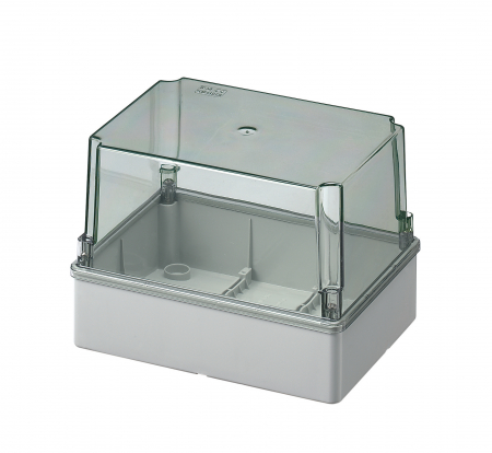 Doze din plastic - Doza aplicata transparenta 190x140x140mm IP56 inalta pentru distributie jonctiune ABS rezistenta UV fara presetupe margini netede