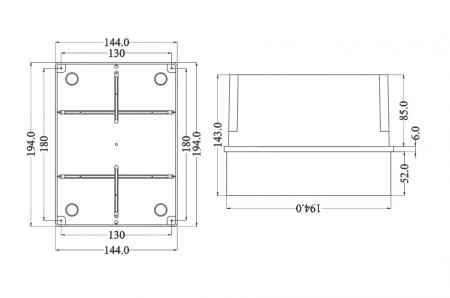 Doza aplicata transparenta 190x140x140mm IP56 inalta pentru distributie jonctiune ABS rezistenta UV fara presetupe margini netede [1]