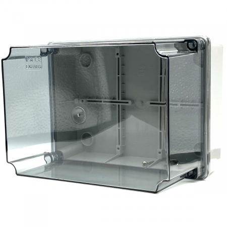 Doza aplicata transparenta 300x220x180mm IP56 inalta pentru distributie jonctiune ABS rezistenta UV fara presetupe margini netede [2]