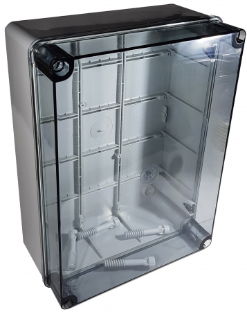 Doze din plastic - Doza aplicata transparenta 460x380x120mm IP56 pentru distributie jonctiune ABS rezistenta UV fara presetupe margini netede