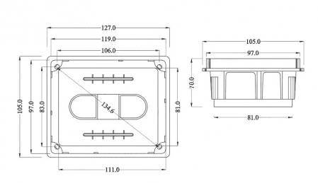 Doza de distributie derivatie 120x100x70mm din plastic incastrata IP40 [2]