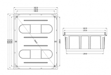 Doza de distributie derivatie 196x152x70mm din plastic incastrata IP40 [2]