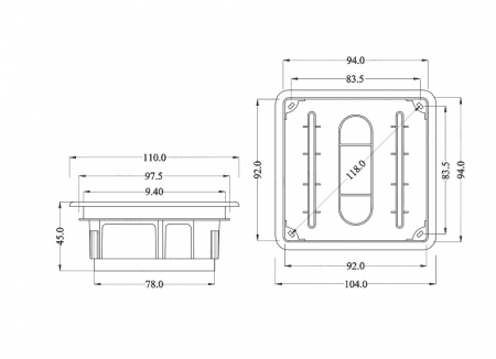 Doza de distributie derivatie 92x92x45mm din plastic incastrata  IP40 [2]