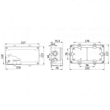 Doza de ramificatie aplicata ABS 150x110x70mm IP67 IK06 transparenta [1]