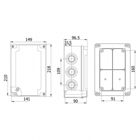 Doza de ramificatie aplicata ABS 210x140x90mm IP67 IK06 transparenta [1]