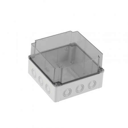 Doze din plastic - Doza de ramificatie aplicata ABS 210x210x140mm IP67 IK06 transparenta inalta