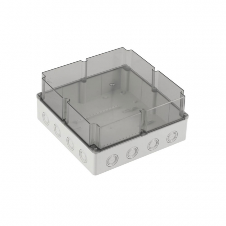 Doza de ramificatie aplicata ABS 290x290x140mm IP67 IK06 transparenta inalta