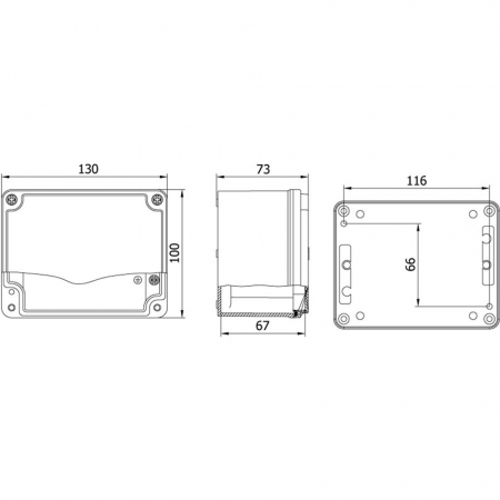 Doza 130x100x73mm distributie cutie jonctiune din aluminiu IP67 IK09 [1]