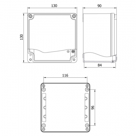 Doza 130x130x90mm distributie cutie jonctiune din aluminiu IP67 IK09 [2]