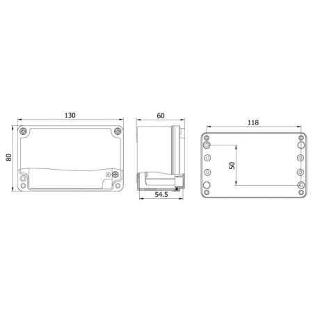 Doza 130x80x60mm distributie cutie jonctiune din aluminiu IP67 IK09 [1]