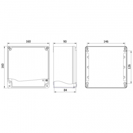 Doza 160x160x90mm distributie cutie jonctiune din aluminiu IP67 IK09 [1]