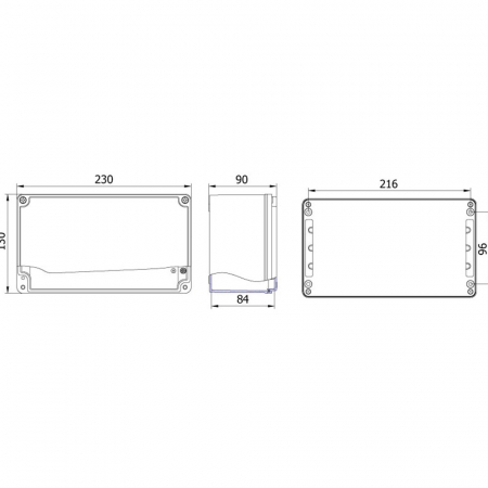 Doza 230x130x90mm distributie cutie jonctiune din aluminiu IP67 IK09 [1]