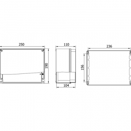 Doza 250x190x90mm distributie cutie jonctiune din aluminiu cu usa - balamale IP67 IK09 [2]
