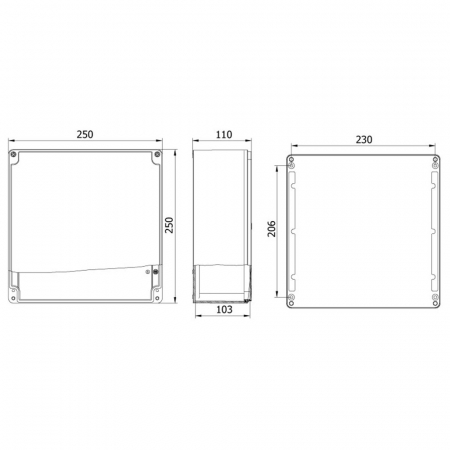 Doza 250x250x110mm distributie cutie jonctiune din aluminiu cu usa - balamale IP67 IK09 [2]
