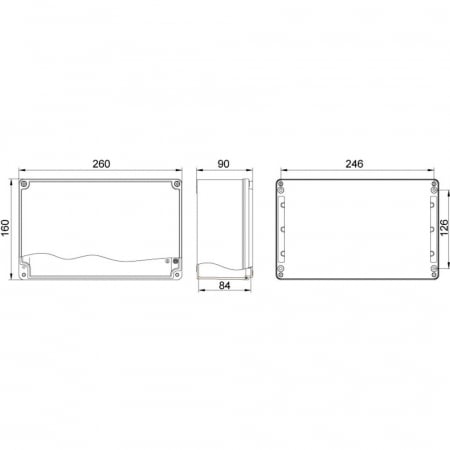 Doza 260x160x90mm distributie cutie jonctiune din aluminiu  cu usa - balamale IP67 IK09 [2]