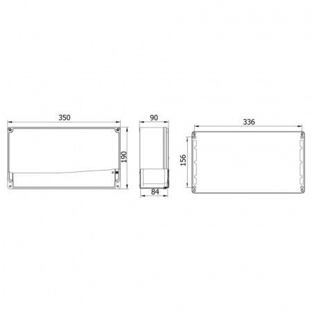 Doza 350x190x90mm distributie cutie jonctiune din aluminiu cu usa - balamale IP67 IK09 [2]