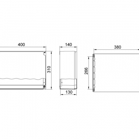 Doza 400x310x140mm distributie cutie jonctiune din aluminiu  cu usa - balamale IP67 IK09 [3]