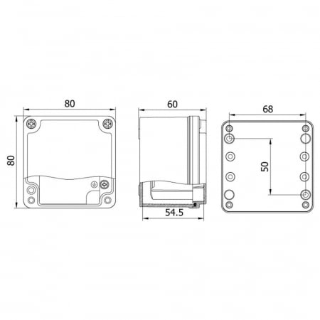 Doza 80x80x60mm distributie cutie jonctiune din aluminiu IP67 IK09 [1]