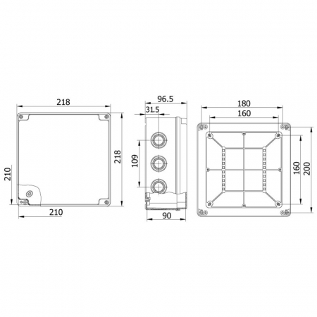 Doza electrica din plastic ABS 210x210x90mm IP67 IK06 [1]