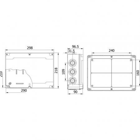 Doza electrica din plastic ABS 290x210x90mm IP67 IK06 cu margini netede [1]