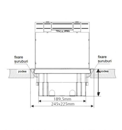 Doza incastrata in pardoseala 12 module IP30 IK10 compatibil aparataj modular TEM [2]